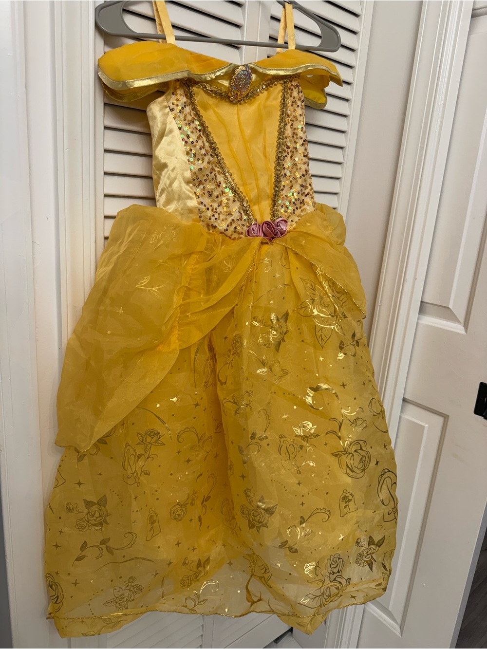 Disney Yellow Sequined Belle-Style Princess Costume Dress